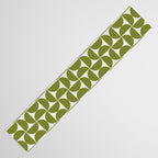 Mid-Century Modern Pattern No.29 Mini - Off-White and Green Table Runner Gallery Image 3