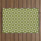 Mid-Century Modern Pattern No.29 Mini - Off-White and Green Outdoor Rug Gallery Image 1