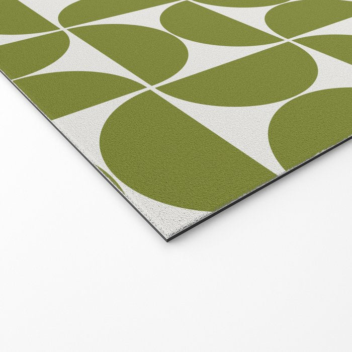 Mid-Century Modern Pattern No.29 Mini - Off-White and Green Welcome Mat Gallery Image 2