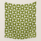 Mid-Century Modern Pattern No.29 Mini - Off-White and Green Wall Tapestry Gallery Image 4