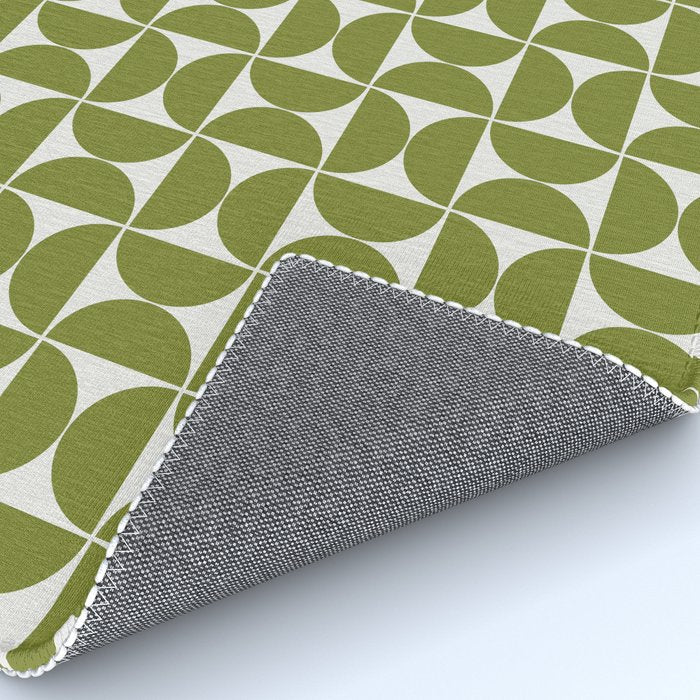 Mid-Century Modern Pattern No.29 Mini - Off-White and Green Rug Gallery Image 4