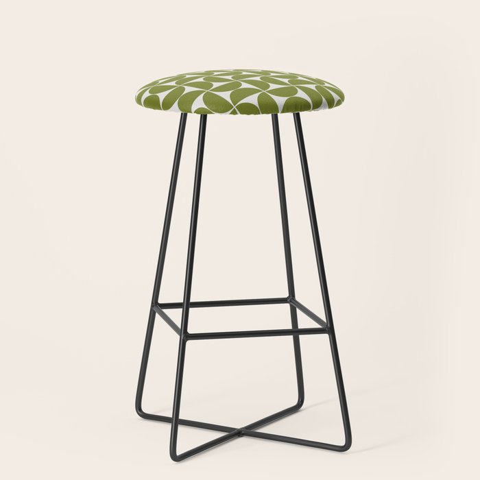 Mid-Century Modern Pattern No.29 Mini - Off-White and Green Stool Gallery Image 1