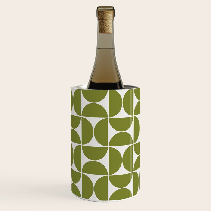 Mid-Century Modern Pattern No.29 Mini - Off-White and Green Wine Chiller Gallery Image 3