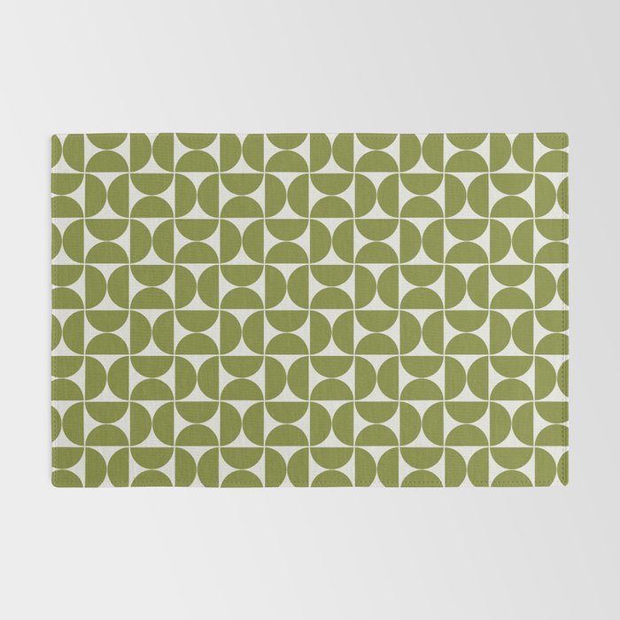 Mid-Century Modern Pattern No.29 Mini - Off-White and Green Rug Gallery Image 2
