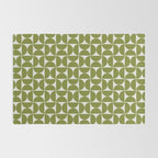 Mid-Century Modern Pattern No.29 Mini - Off-White and Green Rug Gallery Image 2