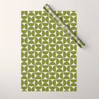 Mid-Century Modern Pattern No.29 Mini - Off-White and Green Wrapping Paper Gallery Image 1