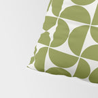 Mid-Century Modern Pattern No.29 Mini - Off-White and Green Pillow Sham Gallery Image 4