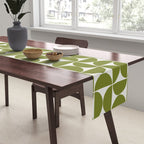 Mid-Century Modern Pattern No.29 Mini - Off-White and Green Table Runner Gallery Image 2