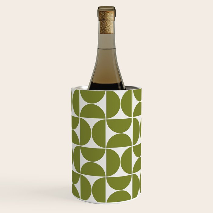 Mid-Century Modern Pattern No.29 Mini - Off-White and Green Wine Chiller Gallery Image 1