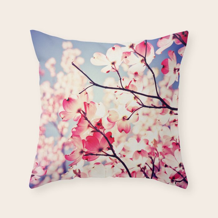 Dialogue With the Sky - Blue tones Throw Pillow Gallery Image 1