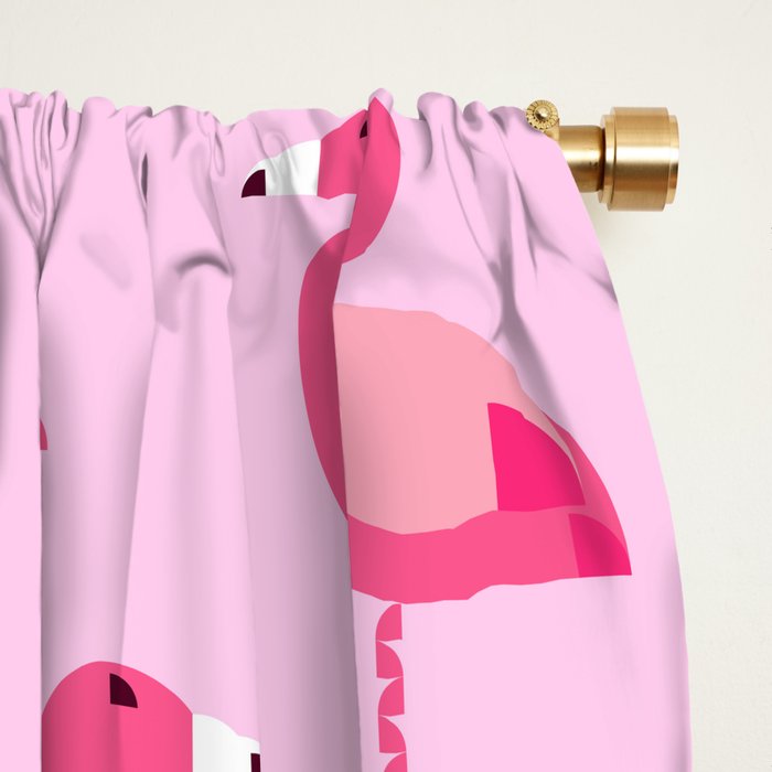 Geometric flamingo Window Curtain Gallery Image 2