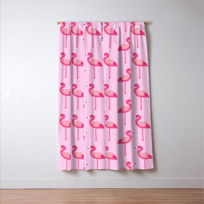 Geometric flamingo Window Curtain Gallery Image 3