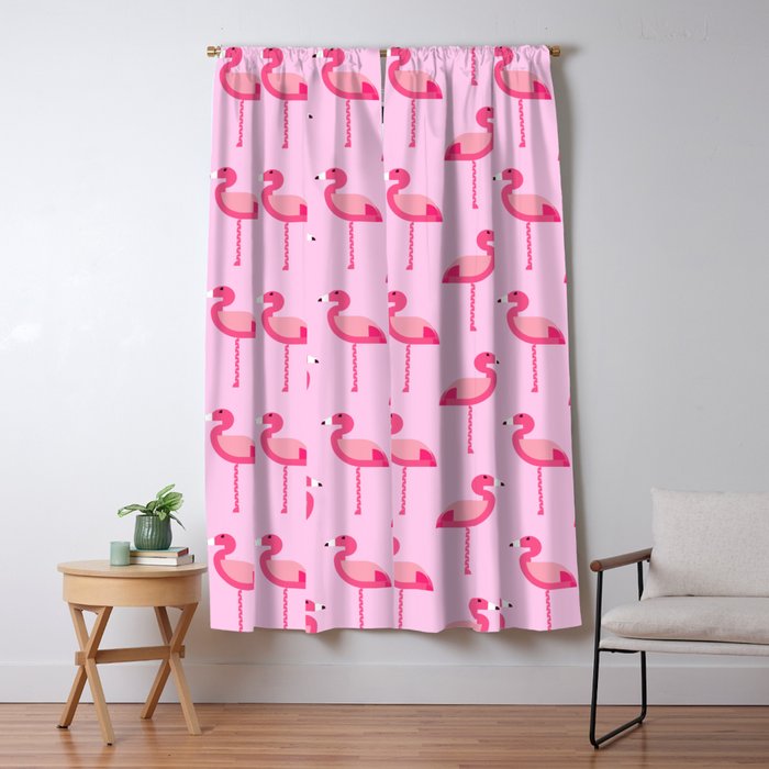 Geometric flamingo Window Curtain Gallery Image 5