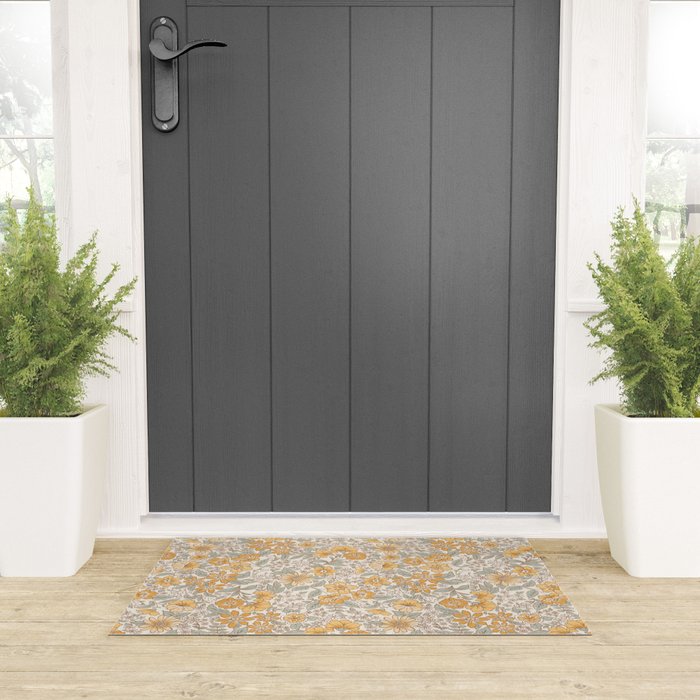Posey - gold and sage Welcome Mat Gallery Image 3