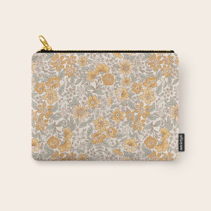 Posey - gold and sage Carry All Pouch Gallery Image 1