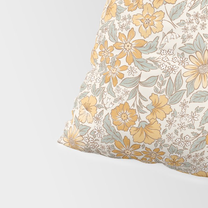 Posey - gold and sage Pillow Sham Gallery Image 4