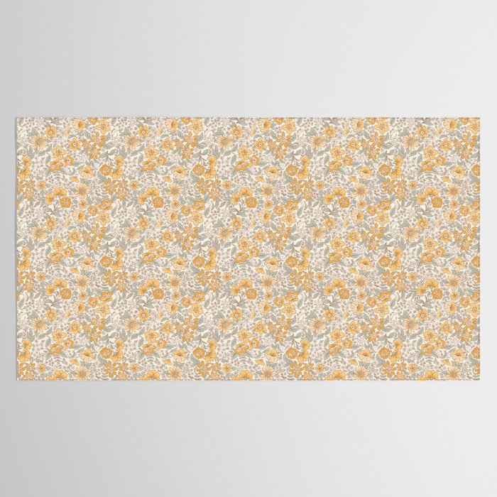 Posey - gold and sage Tablecloth Gallery Image 2