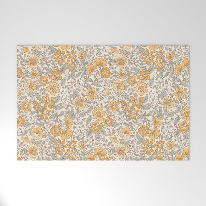 Posey - gold and sage Welcome Mat Gallery Image 1