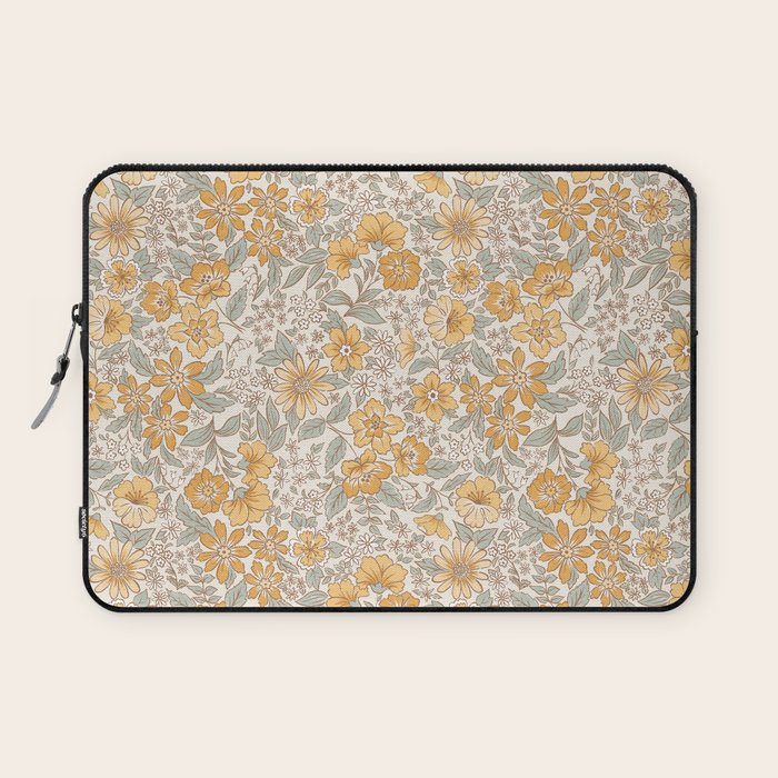 Posey - gold and sage Laptop Sleeve Gallery Image 1
