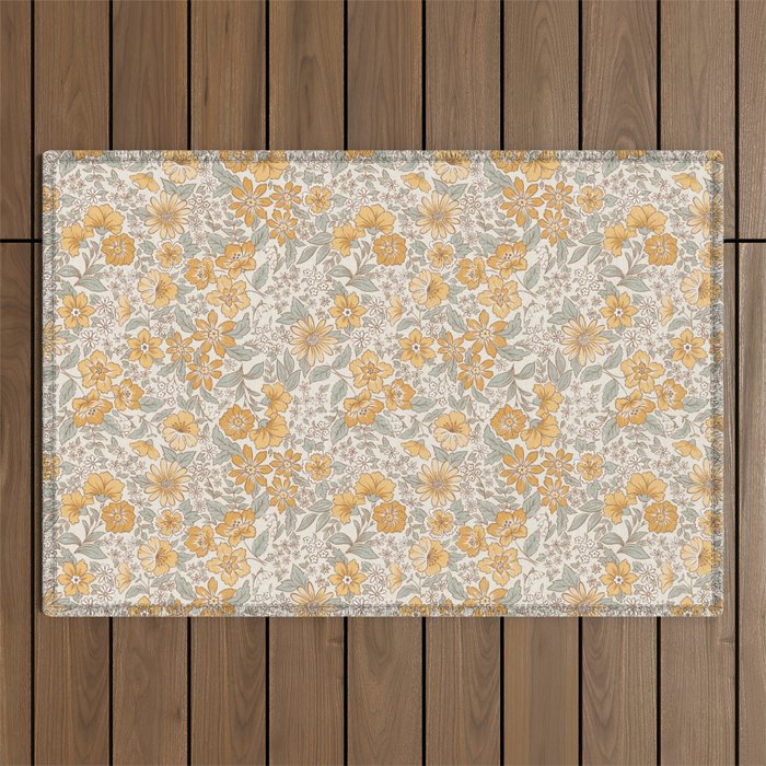 Posey - gold and sage Outdoor Rug Gallery Image 1