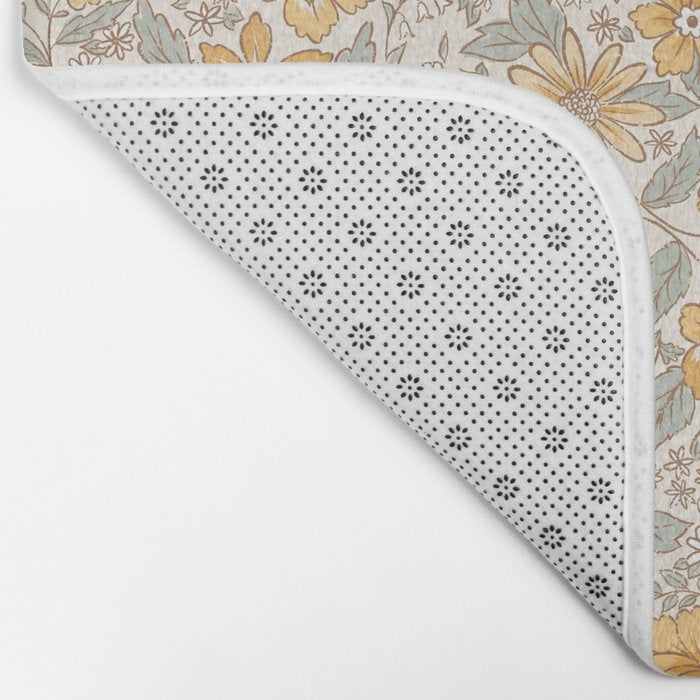 Posey - gold and sage Bath Mat Gallery Image 2