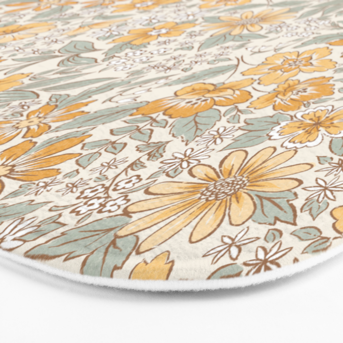 Posey - gold and sage Bath Mat Gallery Image 3