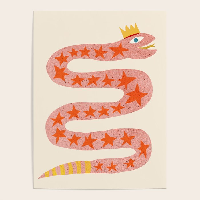 Abstraction_LITTLE_KING_COBRA_SNAKE_CUTE_ADORABLE_POP_ART_0916A Poster