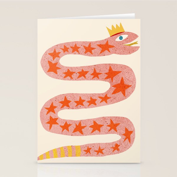Abstraction_LITTLE_KING_COBRA_SNAKE_CUTE_ADORABLE_POP_ART_0916A Stationery Card Gallery Image 2