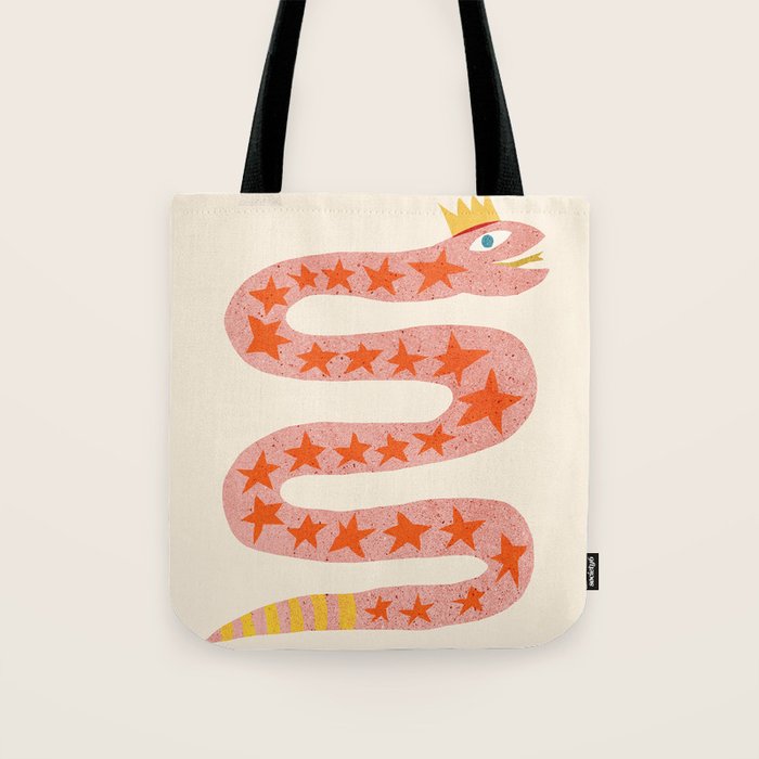 Abstraction_LITTLE_KING_COBRA_SNAKE_CUTE_ADORABLE_POP_ART_0916A Tote Bag Gallery Image 1