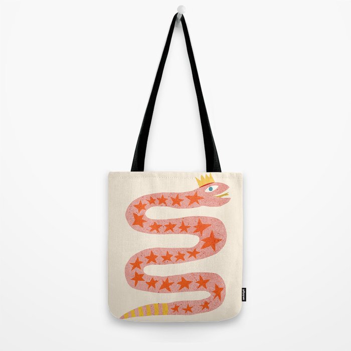 Abstraction_LITTLE_KING_COBRA_SNAKE_CUTE_ADORABLE_POP_ART_0916A Tote Bag Gallery Image 2