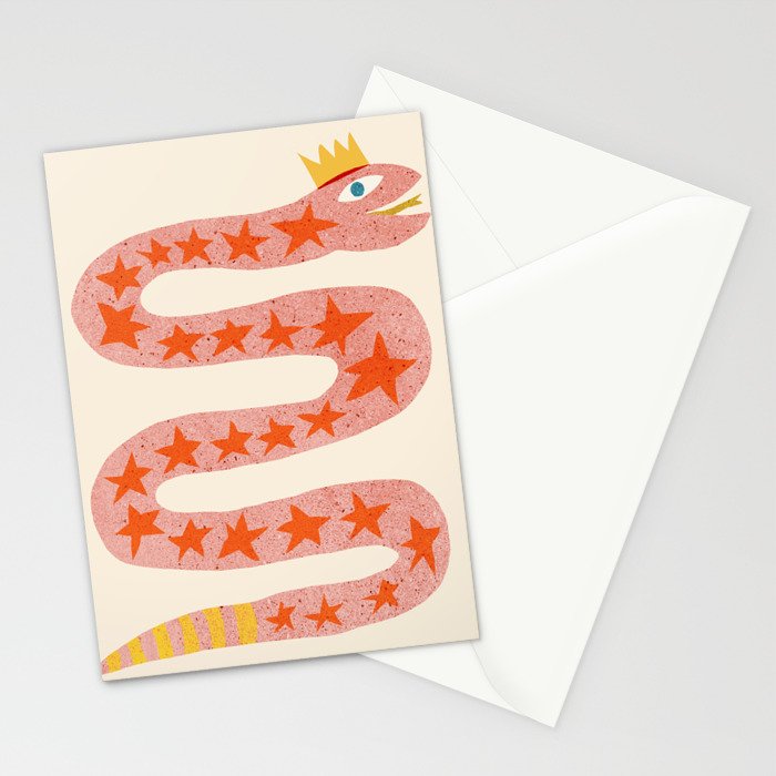 Abstraction_LITTLE_KING_COBRA_SNAKE_CUTE_ADORABLE_POP_ART_0916A Stationery Card Gallery Image 2