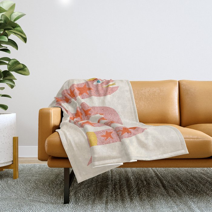 Abstraction_LITTLE_KING_COBRA_SNAKE_CUTE_ADORABLE_POP_ART_0916A Throw Blanket Gallery Image 1