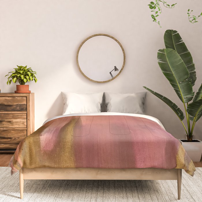 Blush with Gold Abstract Comforter Gallery Image 3