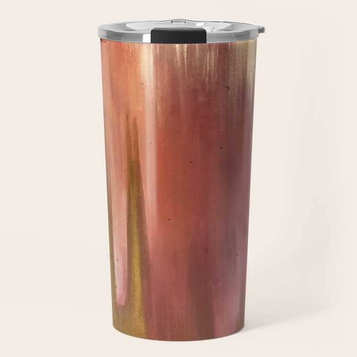 Blush with Gold Abstract Travel Mug Gallery Image 1