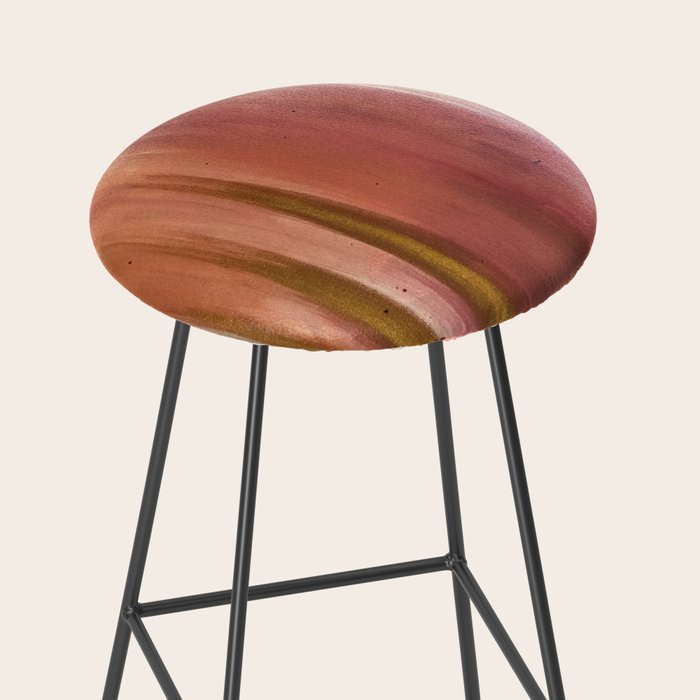 Blush with Gold Abstract Stool Gallery Image 2