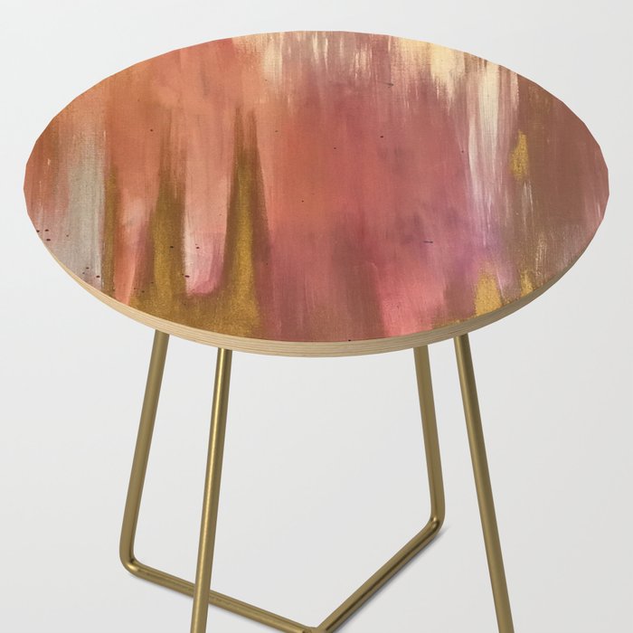 Blush with Gold Abstract Side Table Gallery Image 2