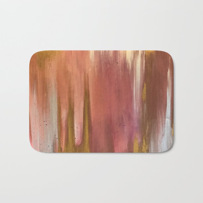 Blush with Gold Abstract Bath Mat Gallery Image 1