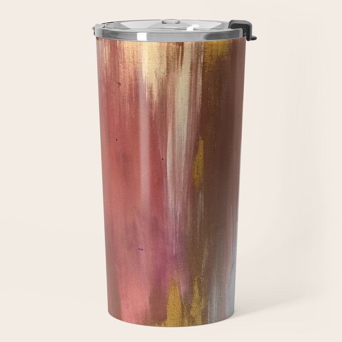 Blush with Gold Abstract Travel Mug Gallery Image 2