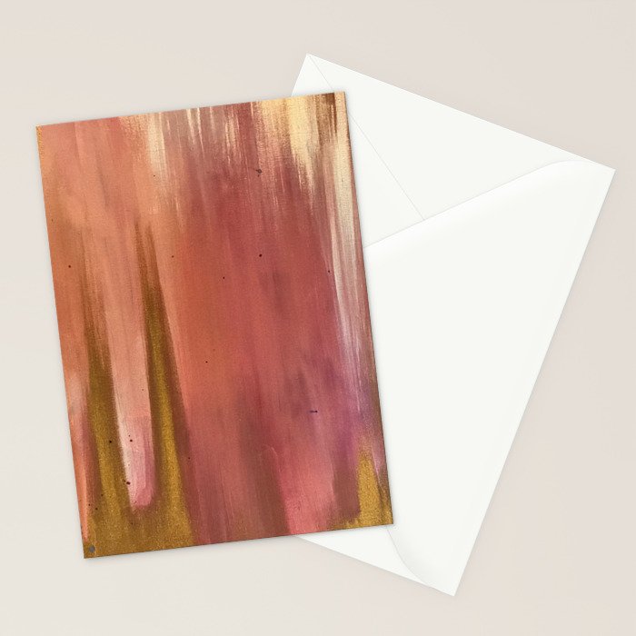Blush with Gold Abstract Stationery Card Gallery Image 2