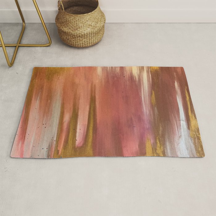 Blush with Gold Abstract Rug Gallery Image 1