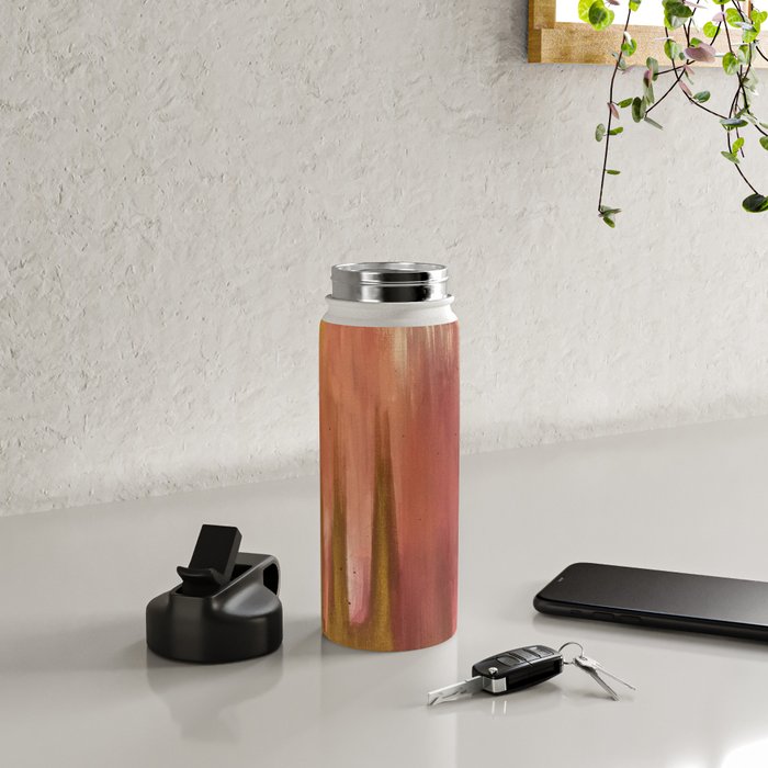 Blush with Gold Abstract Water Bottle Gallery Image 4