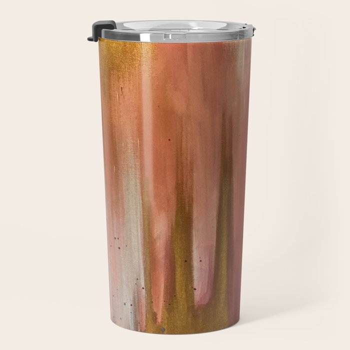 Blush with Gold Abstract Travel Mug Gallery Image 3