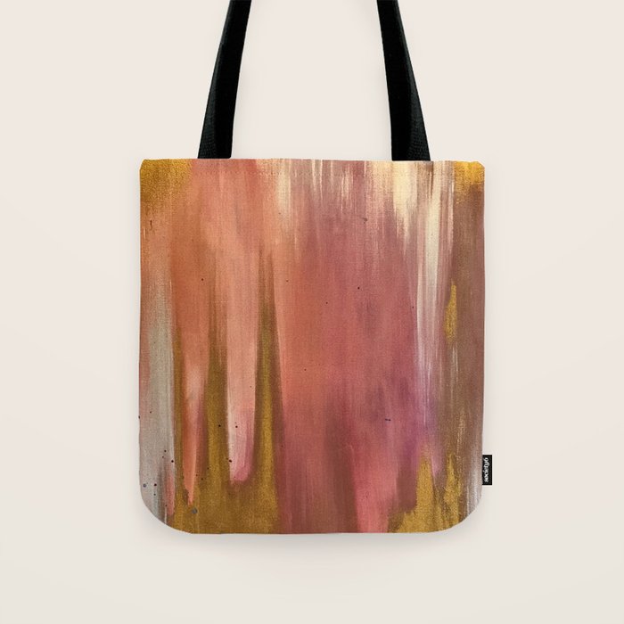 Blush with Gold Abstract Tote Bag Gallery Image 1