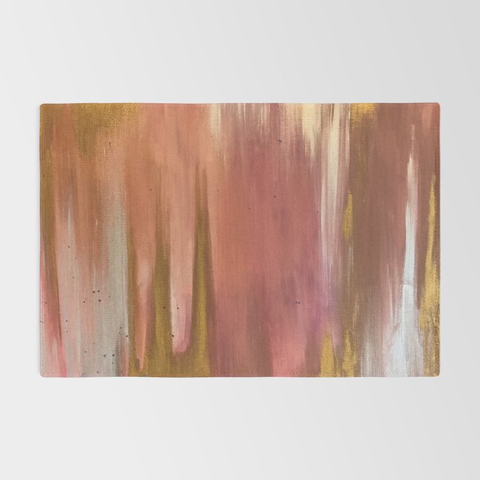 Blush with Gold Abstract Rug Gallery Image 2