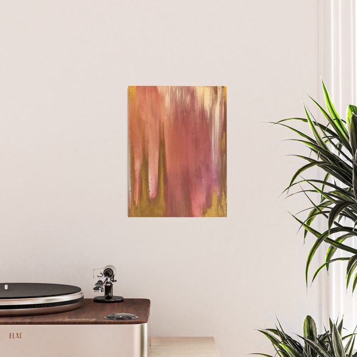 Blush with Gold Abstract Poster Gallery Image 2