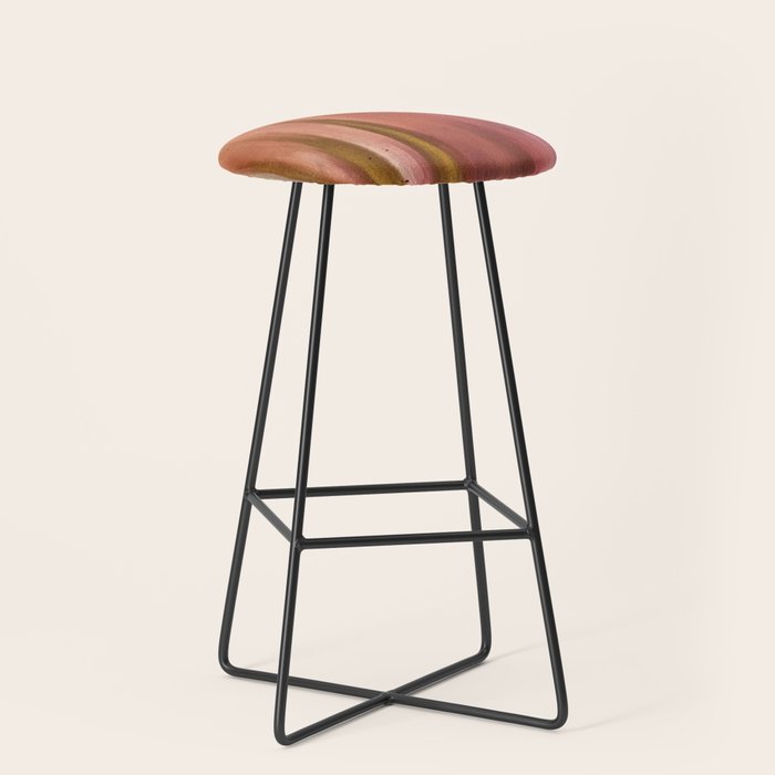 Blush with Gold Abstract Stool Gallery Image 1