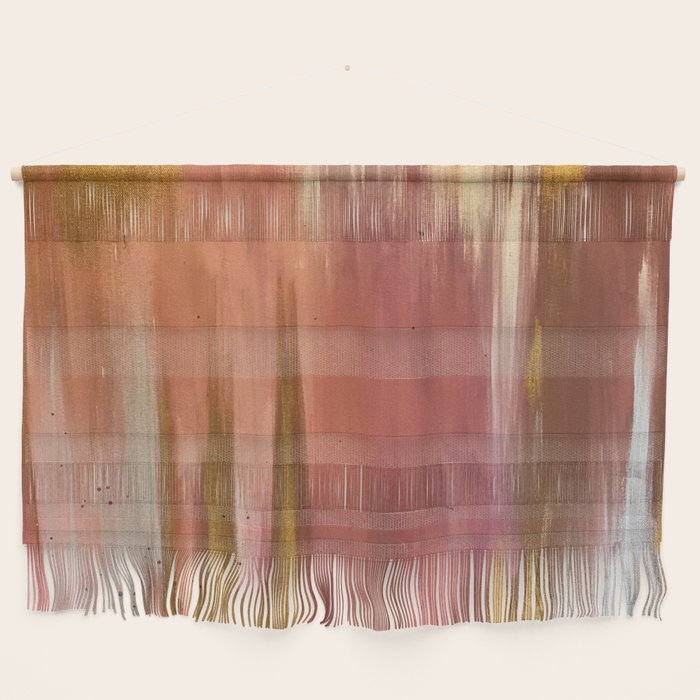 Blush with Gold Abstract Wall Hanging Gallery Image 1