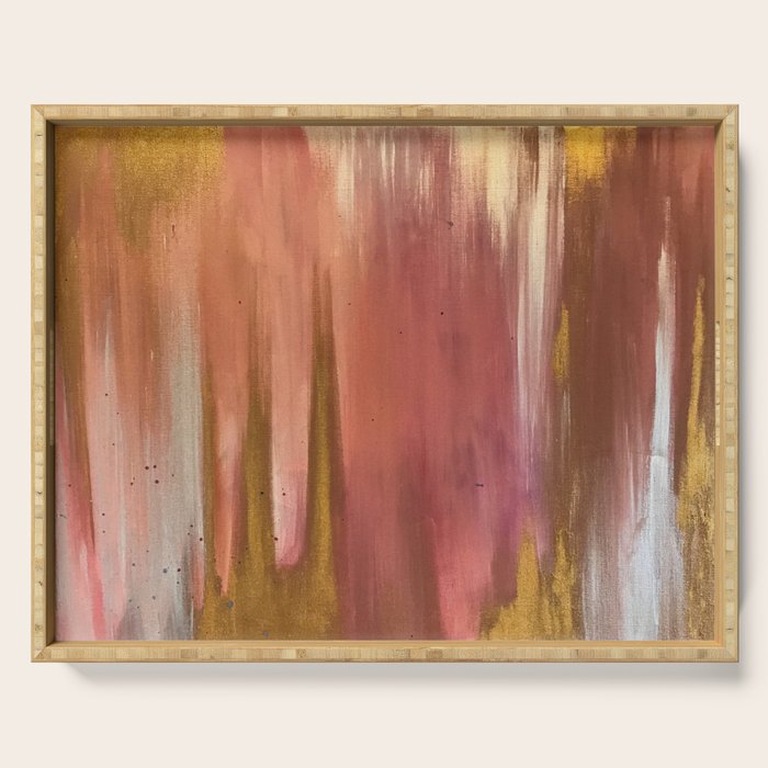Blush with Gold Abstract Serving Tray Gallery Image 1