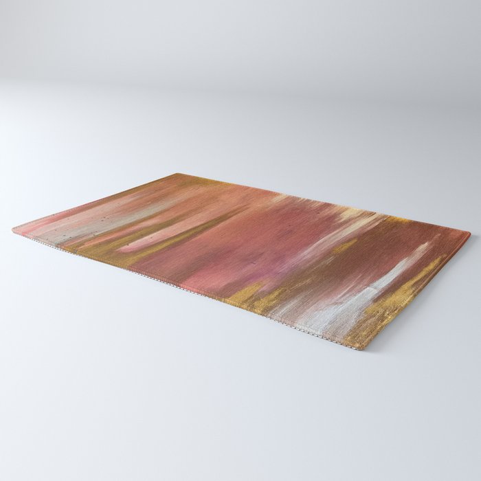 Blush with Gold Abstract Rug Gallery Image 3