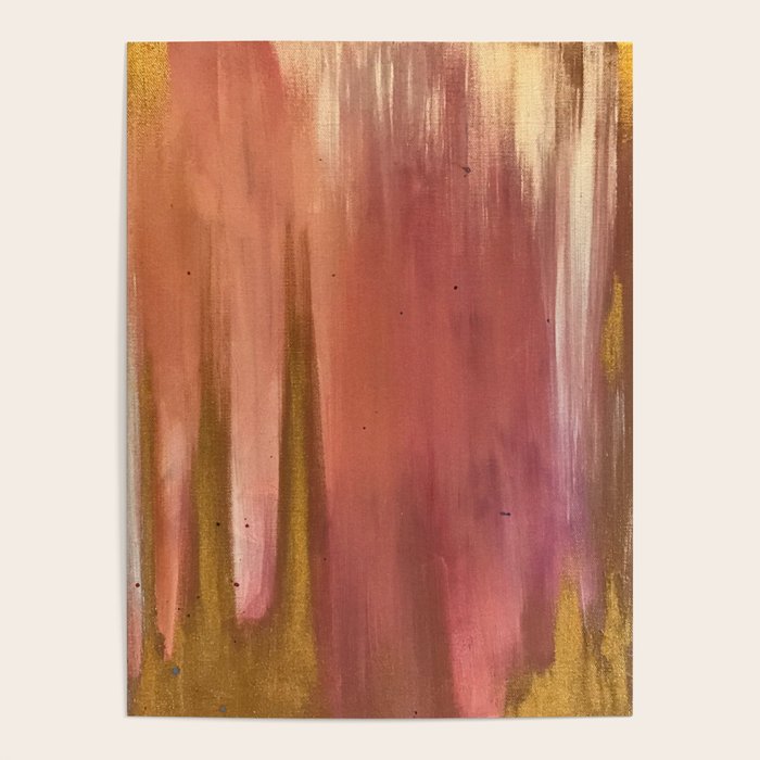 Blush with Gold Abstract Poster Gallery Image 1